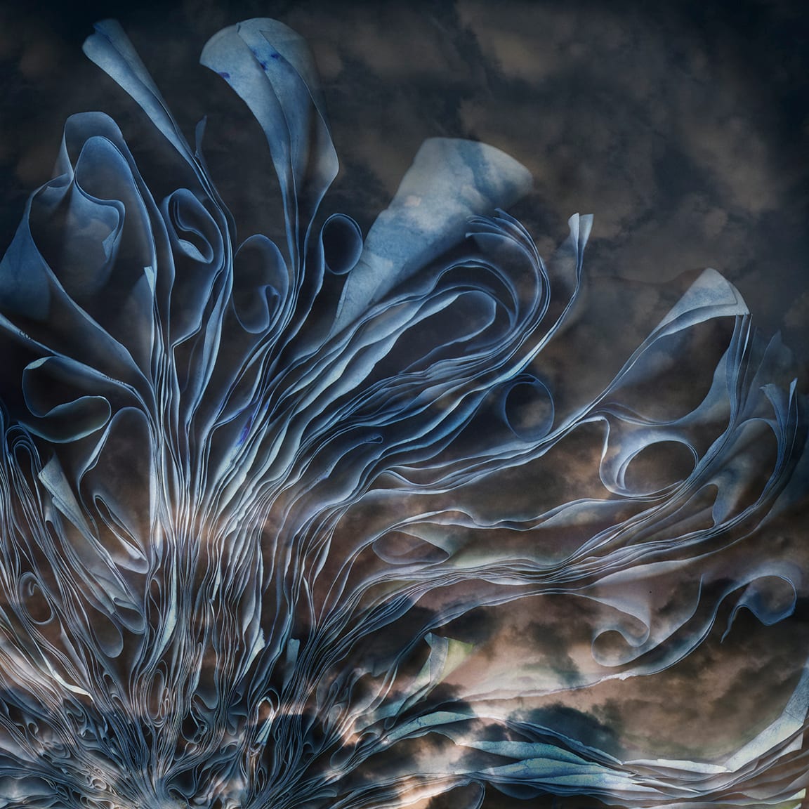 Soft Blue Sunset — artwork by Cara Barer.